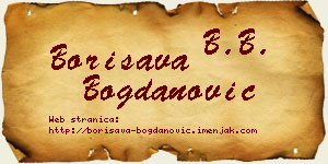 Borisava Bogdanović vizit kartica